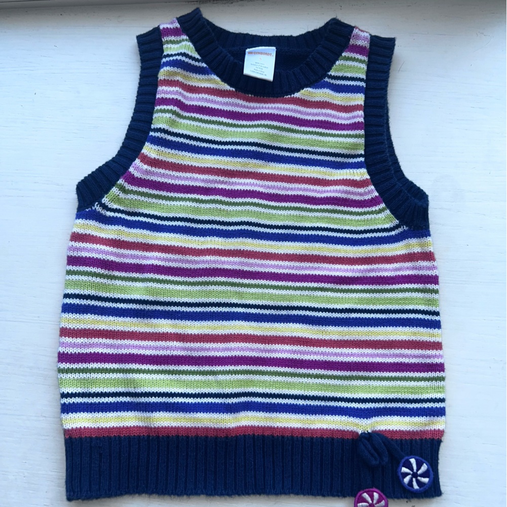 Gymboree vintage Colorful Striped sweater vest candy size 5
